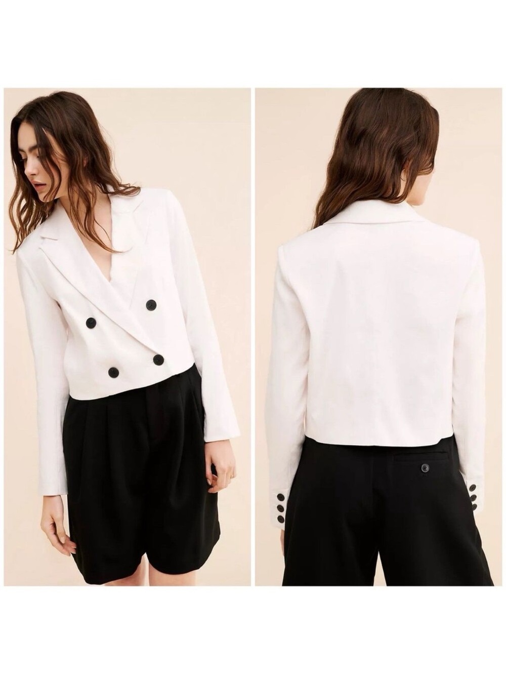 Maeve linen cropped blazer Anthropologie